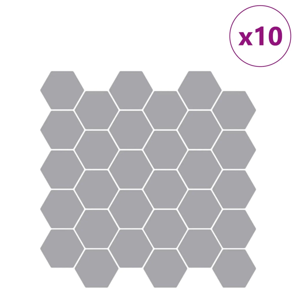 Piastrella Esagonale 10 pz Grigio 30 x 30 cm Poliuretano e PET CFW4769005