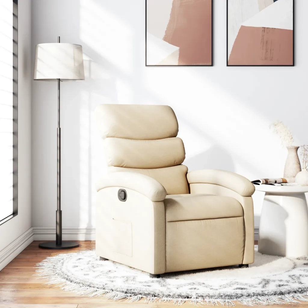 Divano Sedia-Poltrona reclinabile in Tessuto Crema 143808