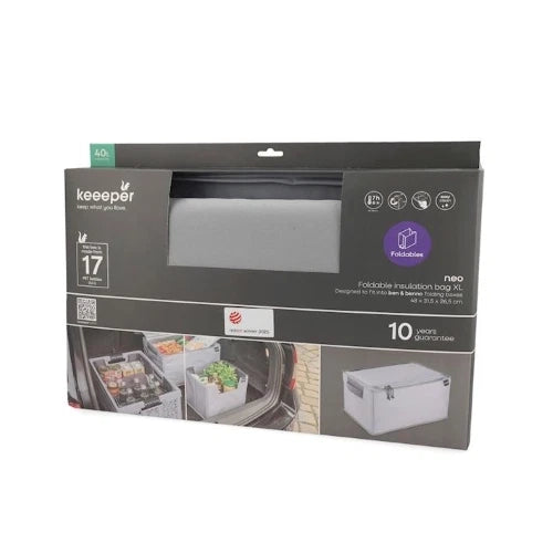 Organizer termico pieghevole neo in poliestere colore grigio cm 48x31,5x26,5.