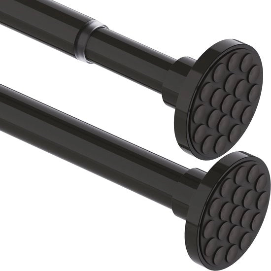 Telaio per tende - Estensibile - Facile da installare senza forare - Nero - Per bagno e camera da letto - Adatto per tende pesanti - ...