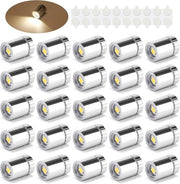 20 Pacchi di Mini Spot Led Senza Fili – Acceso da Batteria – Bianco Caldo – Per Arte, Gioielli, Vetrine, Modelli e Decorazione