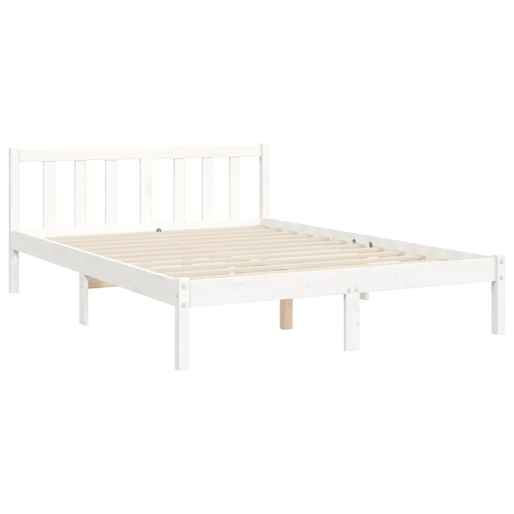 Giroletto senza Materasso-Struttura Letto Bianco 120x200 cm Legno Massello Pino 822160