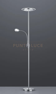 ACKBAR PIANTANA LED 2 LUCI TONDE ACCIAIO E CROMO DIMMERABILE H. 180 3000K 2000LM 18W DIMMERABILE