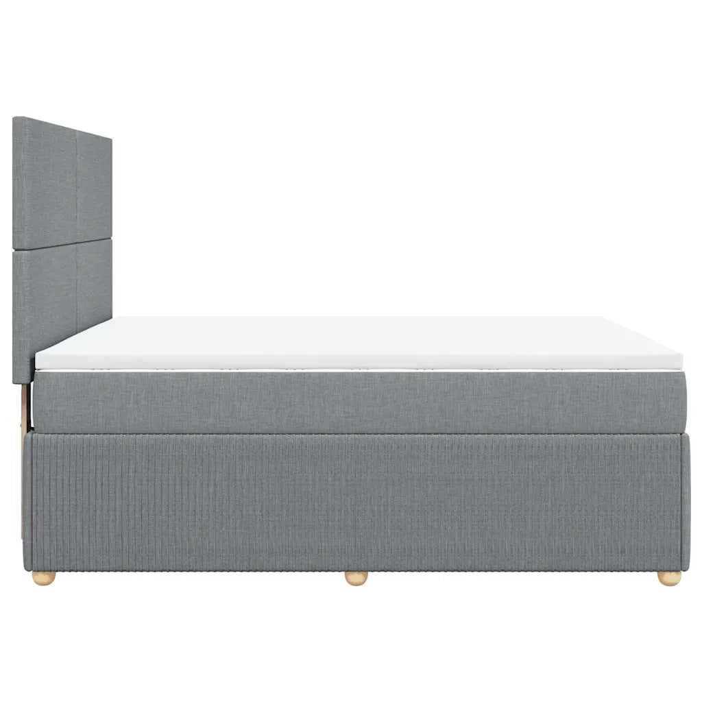 Giroletto a Molle con Materasso Grigio Chiaro 160x200cm Tessuto