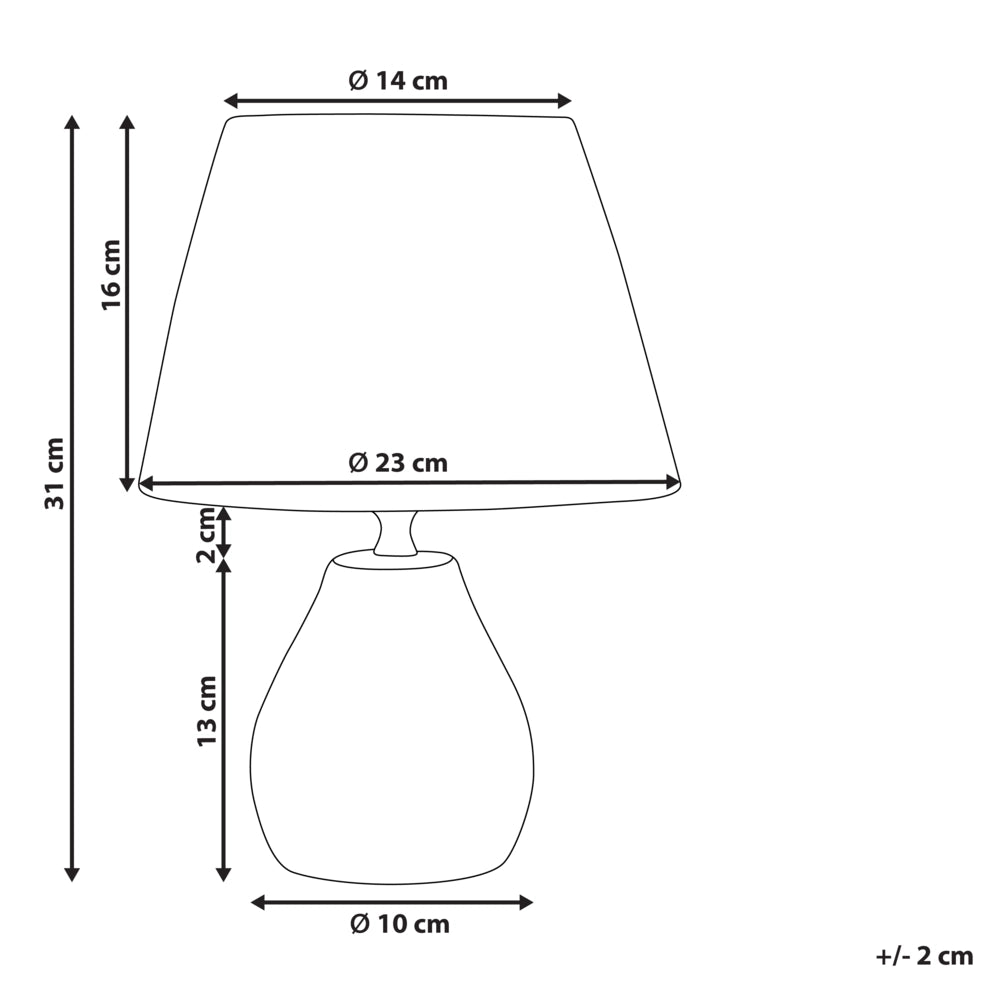 Set di 2 lampade da tavolo in ceramica con paralumi a cono in carta, effetto anticato Bianco e naturale camera da letto soggiorno