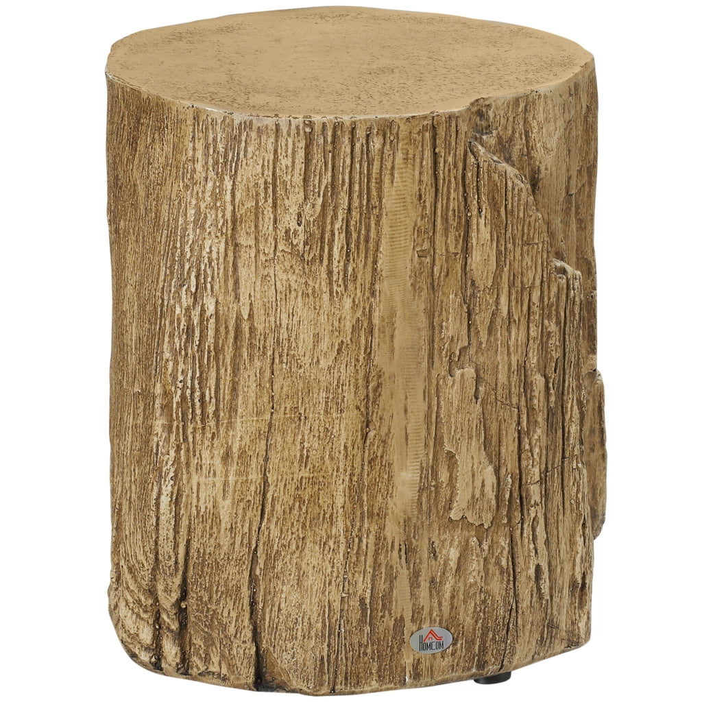 Tavolino da caff¨¨ in cemento effetto tronco con gambe regolabili ¨C zephmum ¨C 37x37x43 cm marrone