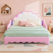 Letto sofa bed 140x200 cm con testiera LED; PU rosa
