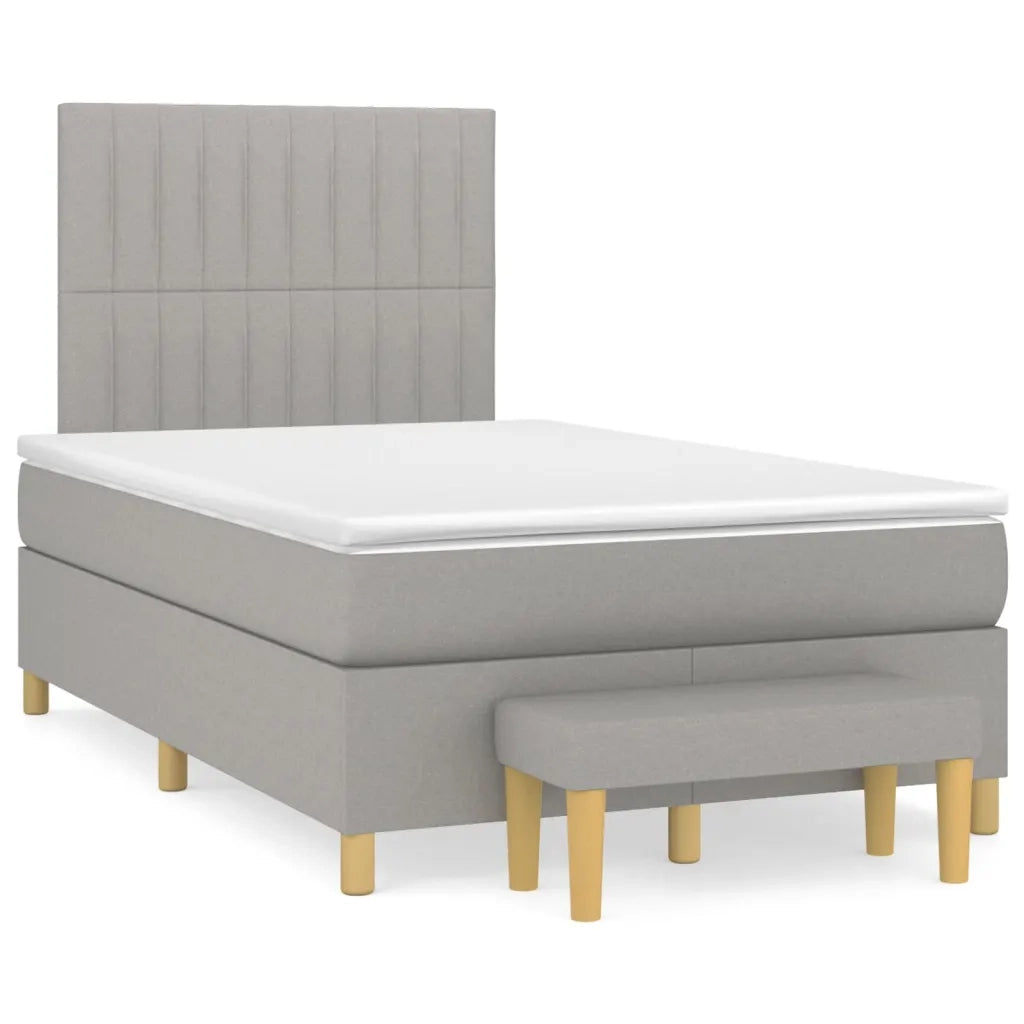 Giroletto a Molle con Materasso Grigio Chiaro 120x200cm Tessuto 3137301