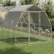 Recinto per Polli con Tetto 2,5x8x2,25 m in Acciaio Zincato 3328528