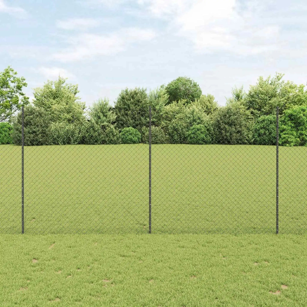 Recinzione a maglie con palo 10 x 1,5 m Grigio Rete 3336263
