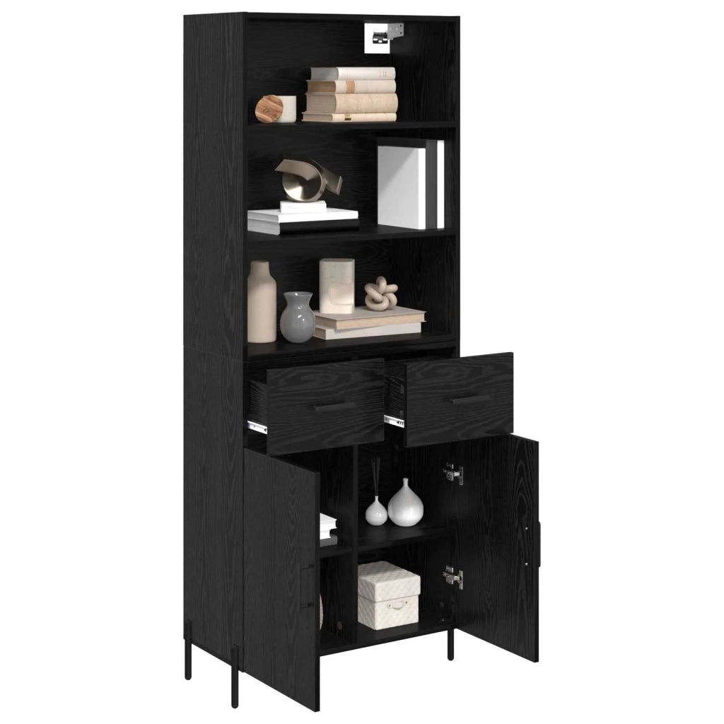 Credenza Rovere nero 69,5 x 34 x 180 cm Legno multistrato