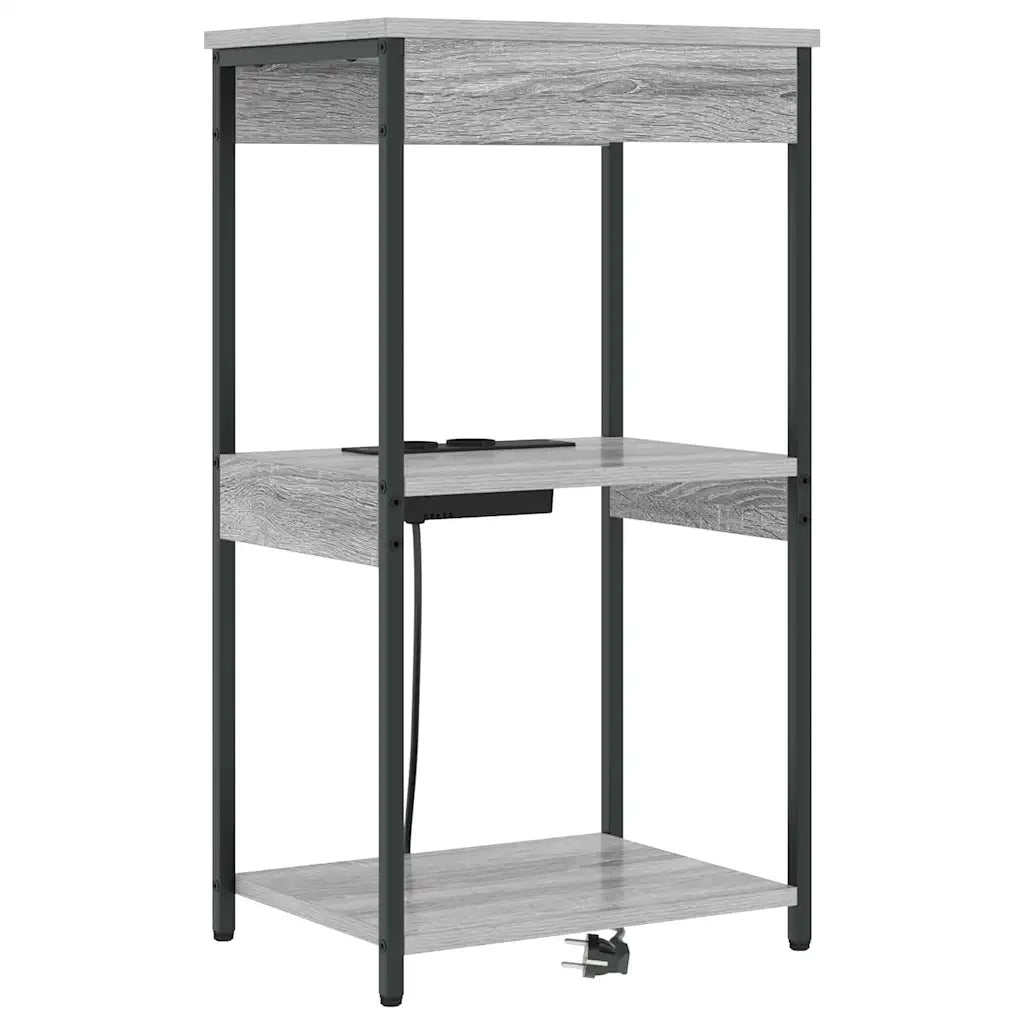 Comodino | Armadio da Notte | Mobiletto da notte con lo scaffale Grigio Sonoma 41 x 31 x 76 cm