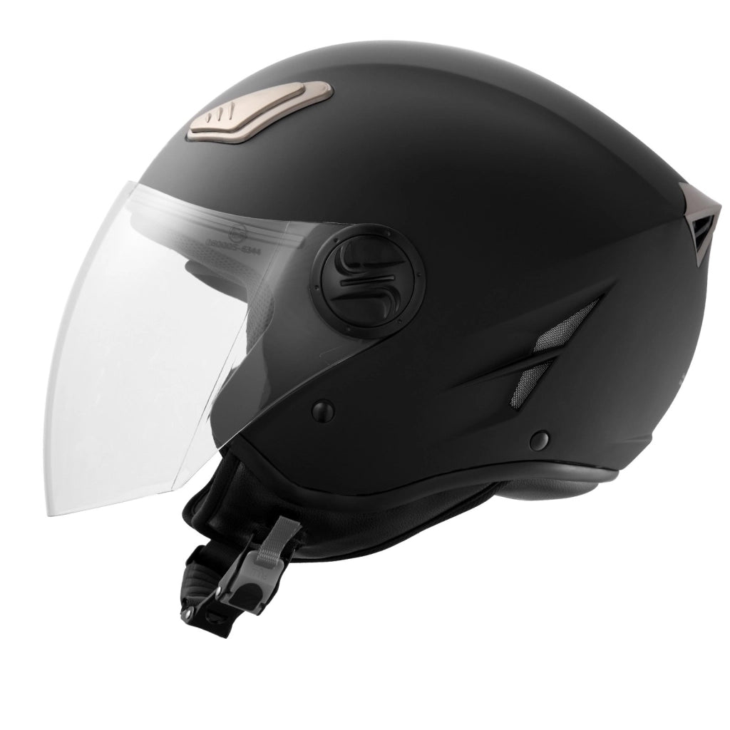 MD-202 Casco da Moto 3/4 in ABS con Doppia Lente Casco da Strada Ventilato e Resistente Taglia M