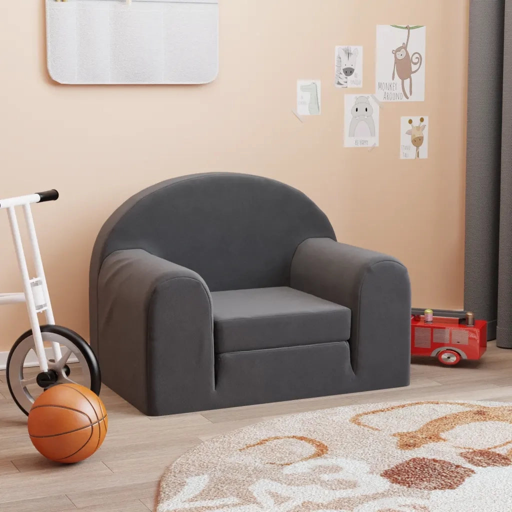 Divano Letto per Bambini Antracite in Morbido Peluchecod mxl 110359