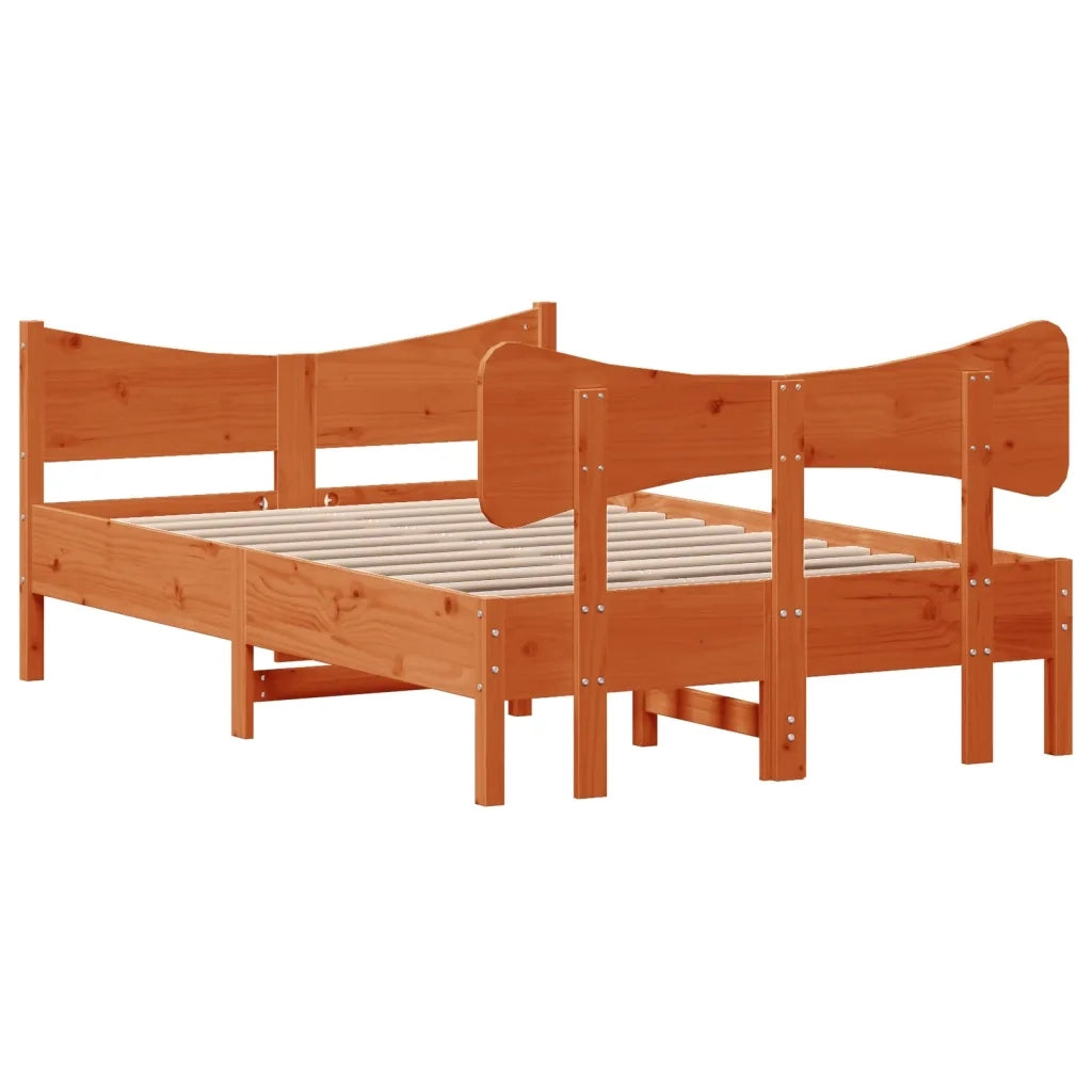 Giroletto senza Materasso Marrone Cera 120x200 cm Legno di Pino