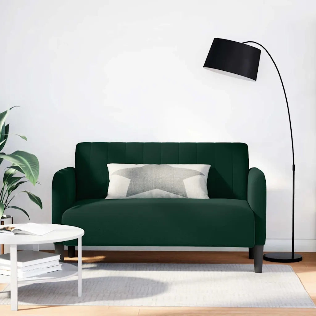 Divano Divanetto Verde Scuro 109 cm Velluto 4100589