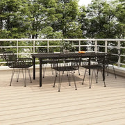 Set da Pranzo da Giardino 7 pz Nero in Polyrattan cod mxl 35576