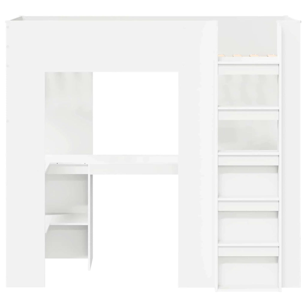 Struttura letto a castello con scrivania Bianco 75 x 190 cm