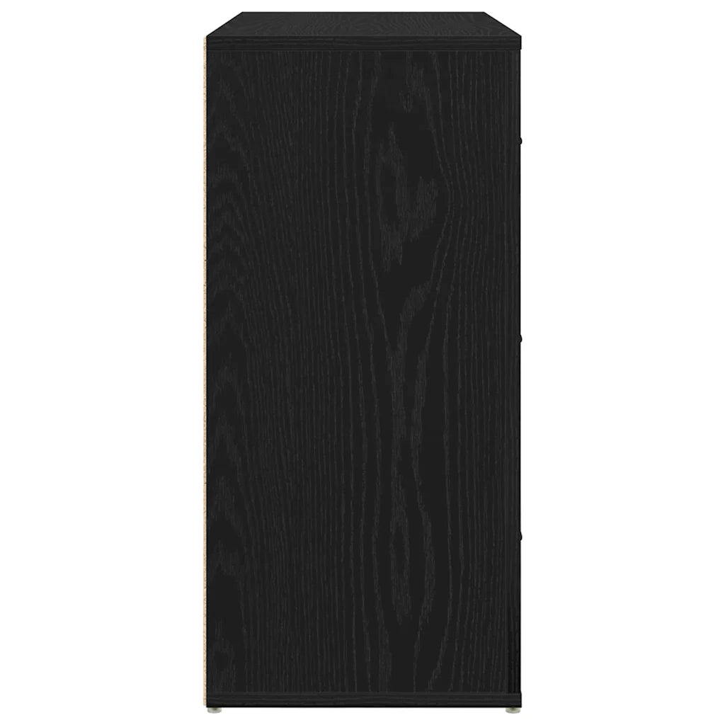 Credenza-Buffet-Armadio da cucina Rovere Nero 80 x 33 x 70 cm Legno multistrato 913327