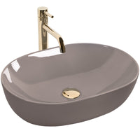 Lavabo Da Appoggio Rea Lisa Beige Shiny