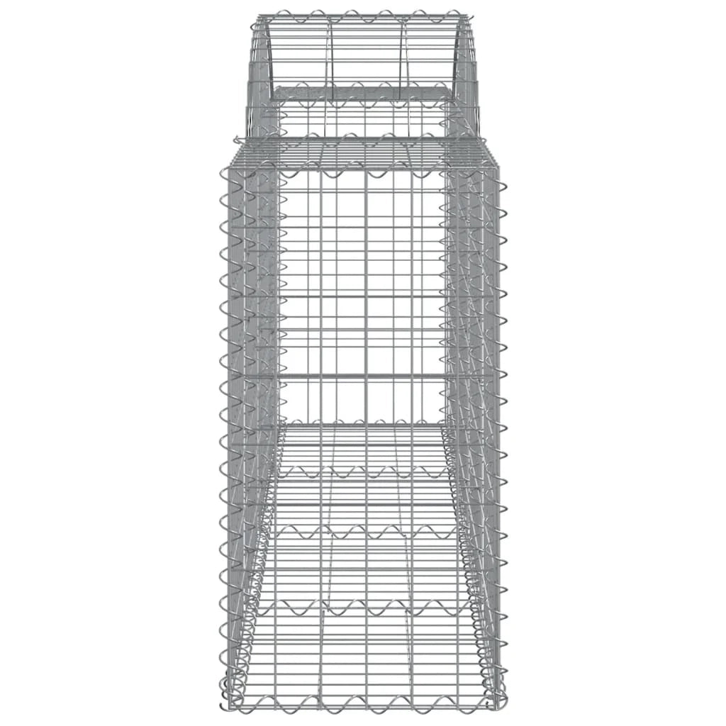 Cestini gabbioni recinzione a gabbia muro di contenimento ad arco 50 pezzi 200 x 50 x 80/100 cm ferro zincato argento 02_0040977