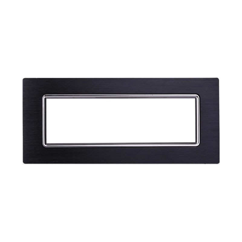 Placca In Alluminio Serie Space 7P Colore Nero Compatibile Con Bticino Living Light