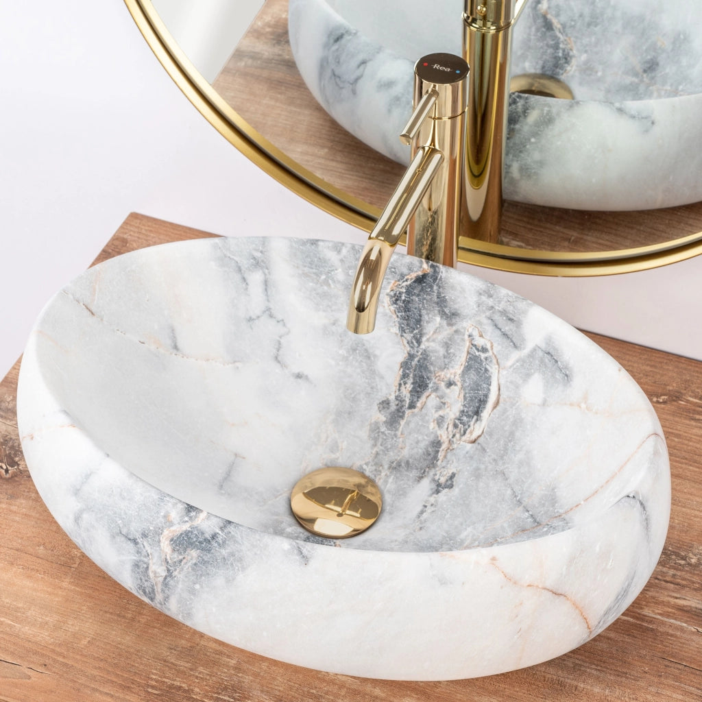Lavabo Da Appoggio Rea Linda Granit Mat