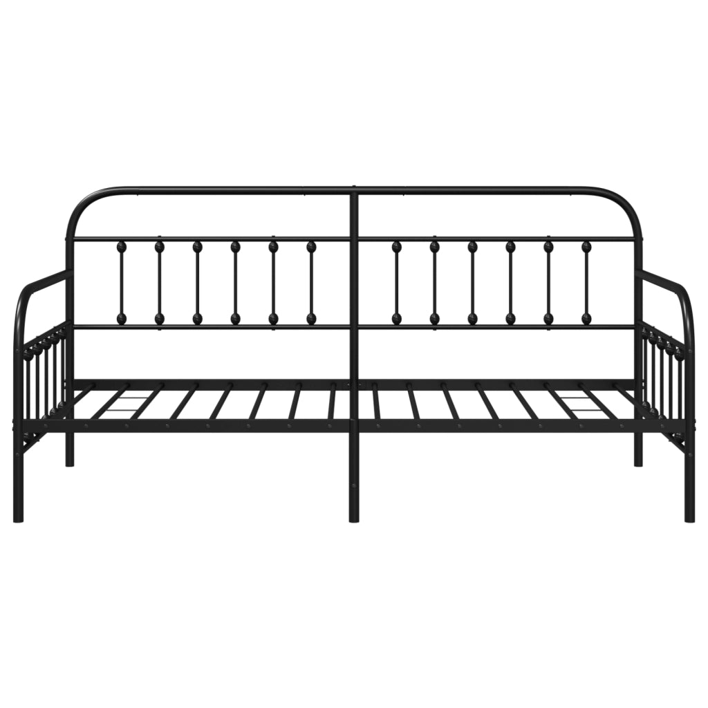 Struttura Letto Daybed Nero 90x200 cm in Acciaio