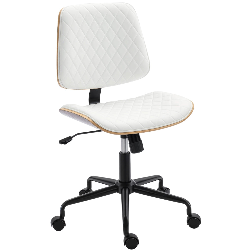 Sedia da Ufficio Giratoria senza Braccioli Schienale Curvo ¨C Minimal ¨C Bianco