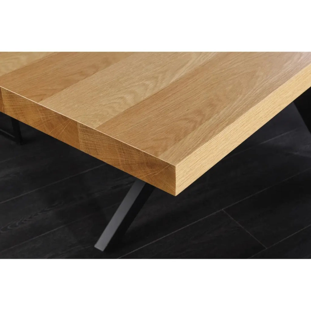 Tavolo da pranzo AZMA - Impiallacciatura di quercia e metallo - 240 cm - Stile moderno