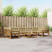 Set di divani da esterno con cuscino 8 pcs Naturale e Beige