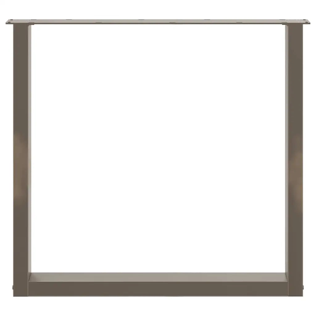 Gambe per tavolo da pranzo a forma di U 2 pz in acciaio naturale 90x(72-73) cm 4013195
