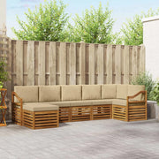 Set divano sezionale con cuscino 7 pcs Naturale e Beige
