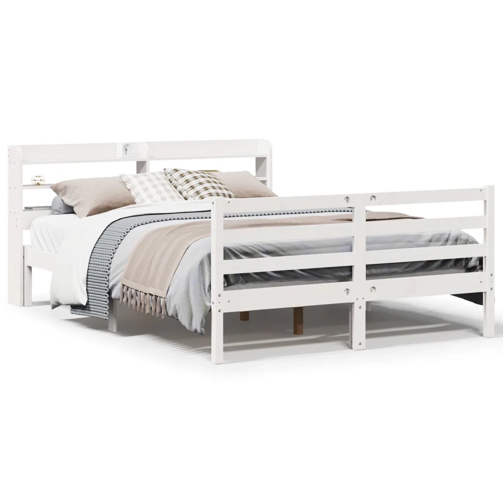Giroletto con Testiera senza Materasso-Struttura Letto Bianco 140x200 cm 475951
