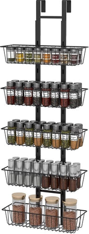 Organizzatore a 5 livelli per sopra la porta - nero - 35 x 15 x 124,5 cm