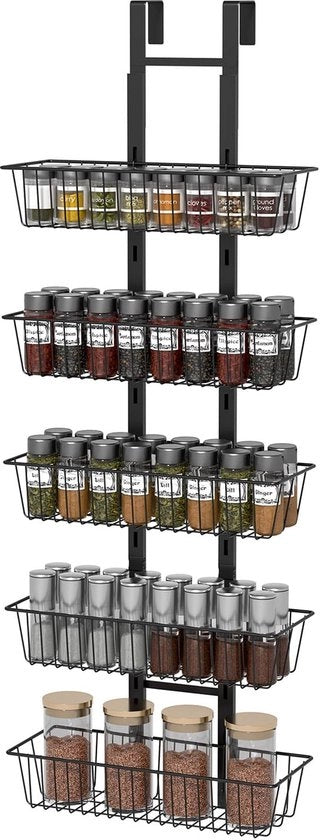Organizzatore a 5 livelli per sopra la porta - nero - 35 x 15 x 124,5 cm