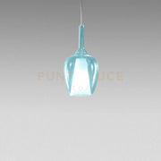 OFELIA S/10 MINI - VETRO BLU-TRASPARENTE E PORTALAMPADA BIANCO ATTACCO G9 CAVO TRASPARENTE SENZA BASE DI ATTACCO D.14CM