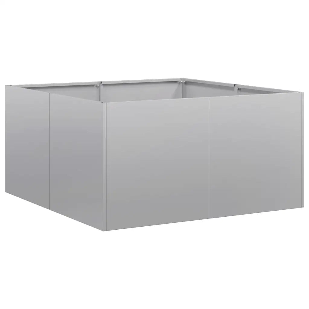 Fioriera quadrata moderna per balcone o giardino 80 x 80 x 40 cm stabile e decorativa realizzata in acciaio zincato 02_0051527