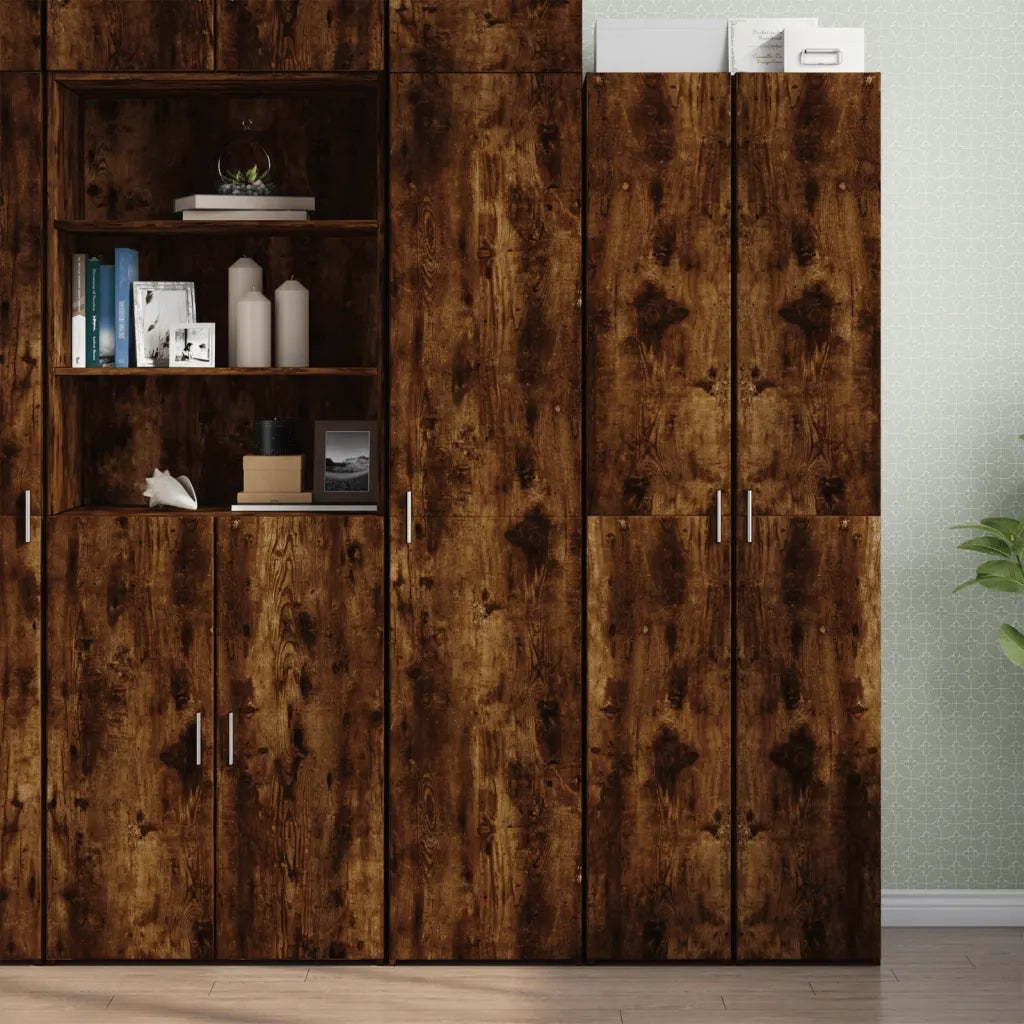Credenza | Madia | Buffet da pranzo | Armadio da pranzo Rovere Fumo 40x42,5x185 cm in Legno Ingegnerizzato