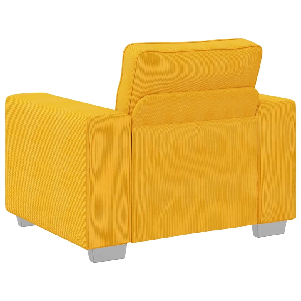 Divano | Divano da soggiorno | Sofa Sedia Giallo Chiaro 100x77x82 cm in Tessuto di Velluto a Coste