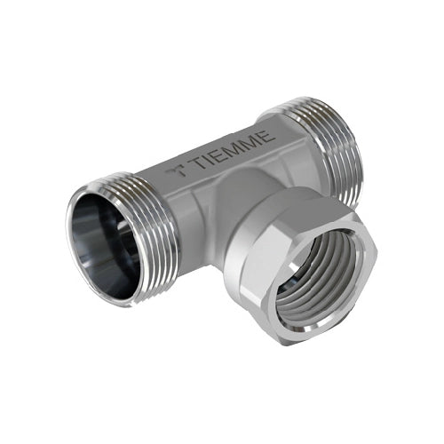 RACCORDO A T MASCHIO FEMMINA CROMATO- 1/2 - 24X19 fil (D.16)- TIEMM- pezzi 1