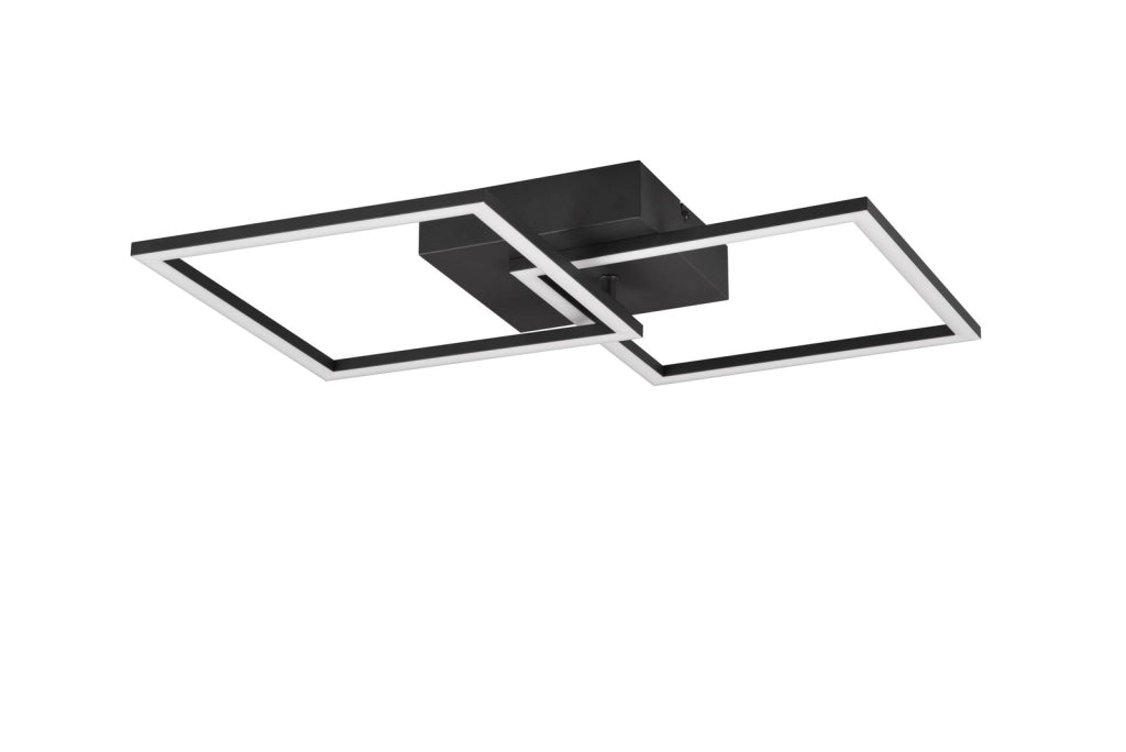 Plafoniera LED Trail nera a quadrati 20W 2250lm 3000K RL