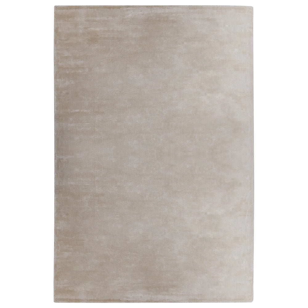 Tappeto in viscosa beige chiaro 200 x 300 cm a pelo corto capitonné moderno