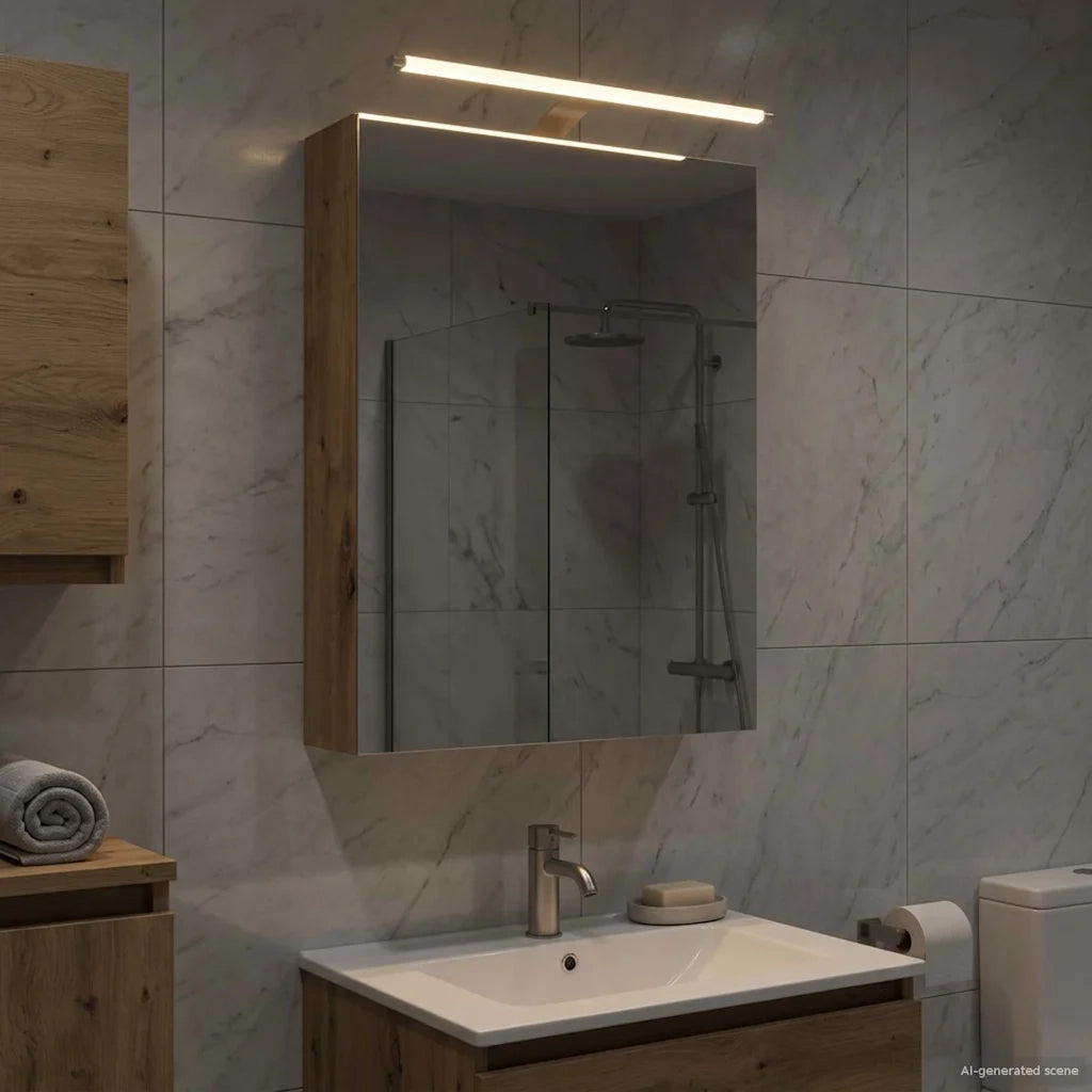 Mobiletto per specchio da bagno con porta Rovere Artigianale 889054