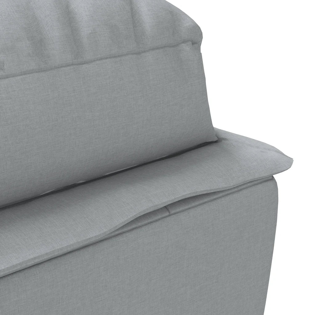 Chaise Longue Massaggi con Cuscini Grigio Chiaro in Tessuto 379475