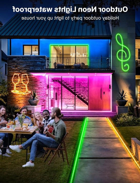Striscia LED 5 metri neon IP65 impermeabile controllo Bluetooth RGB sincronizzazione musicale dimensione flessibile regolazione di luminosità per camera da letto