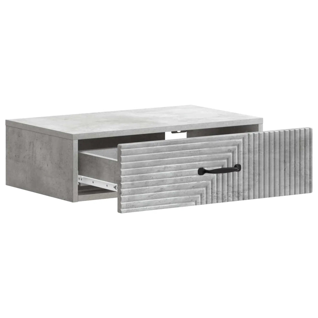 Tavolino da Parete Laterale Grigio Cemento 59 x 34,5 x 17 cm 898658