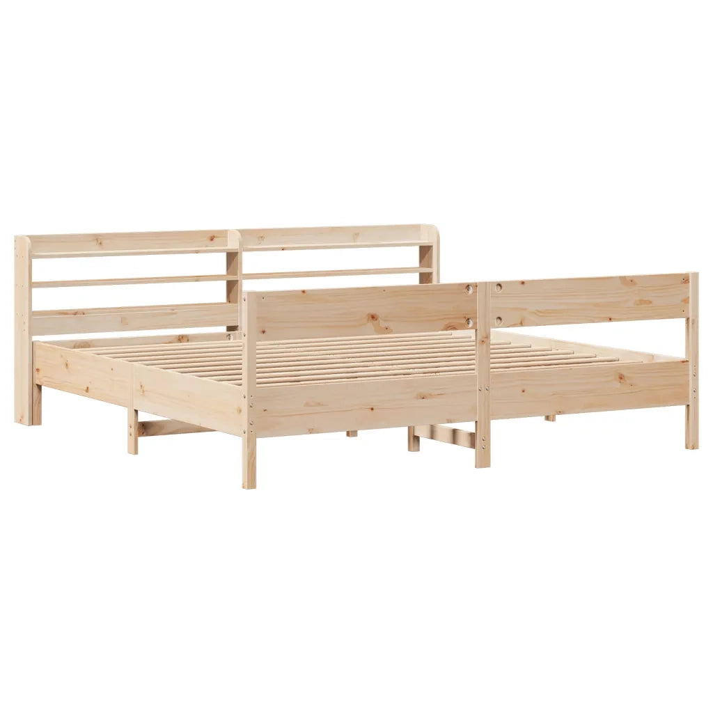 Letto matrimoniale | Letto per adulti | Letto senza Materasso 180x200 cm in Legno Massello di Pino