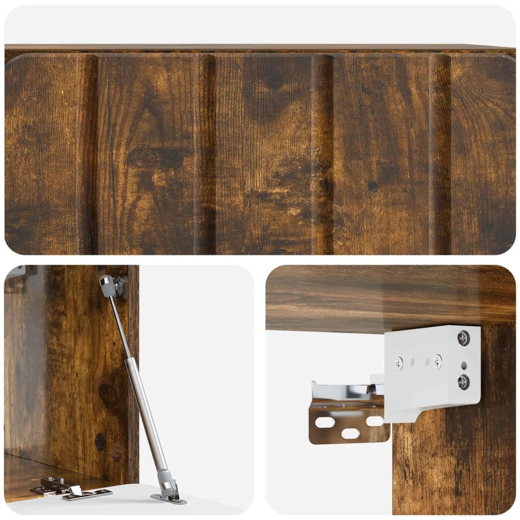 Mobile Porta TV da Muro Rovere Fumo 59,5 x 31 x 30 cm 898370