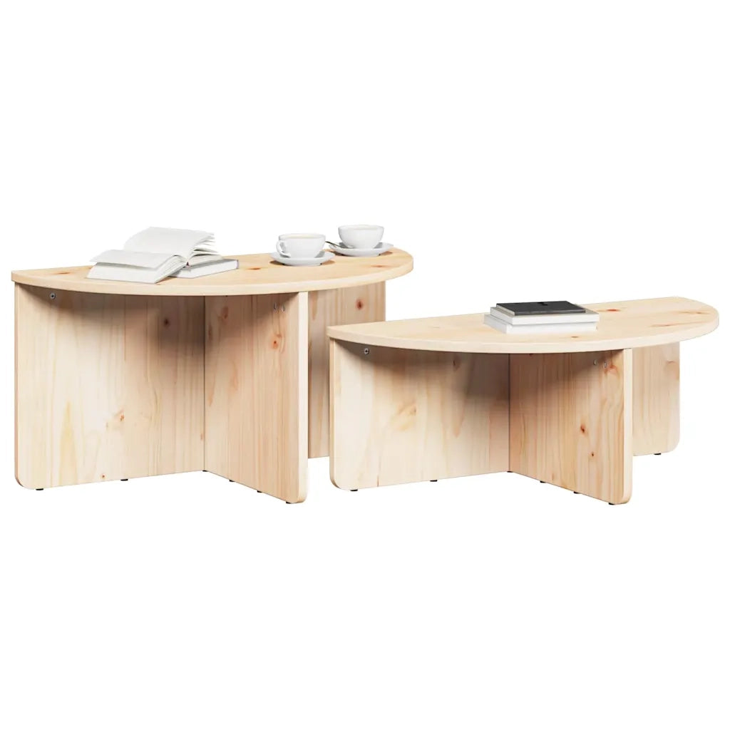 vidaXL Tavolino da salotto 2 pcs Naturale 79 x 39.5 x 40 cm